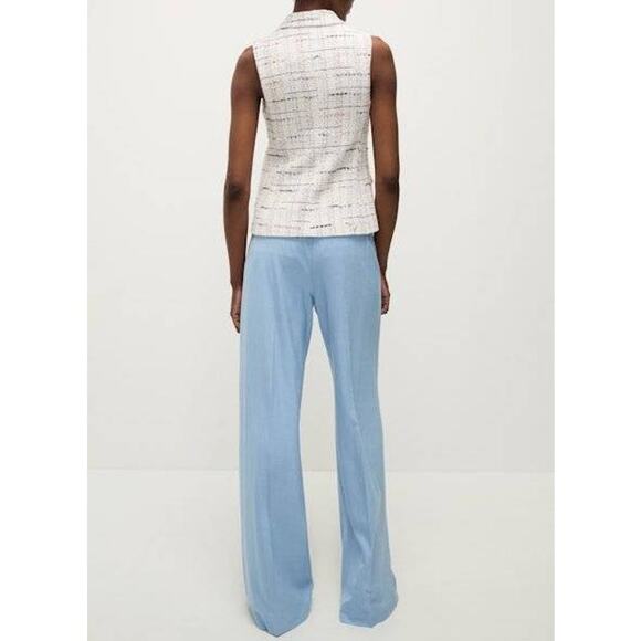 Veronica Beard Benny Tweed Button Vest in Off White 10 - Picture 4 of 4